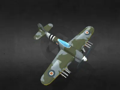 Hawker Typhoon EK139N Low-poly 3D model