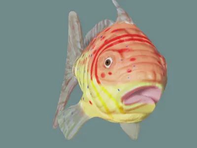 goldfish lowpoly fish Low-poly 3D model