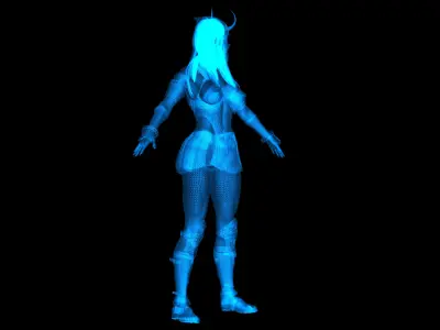 Valkyrie female character in armor 3D model
