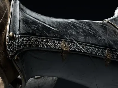  Female Knight Knee Ankle Armor MidPoly 3D model