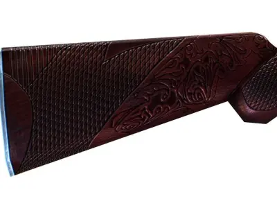 Double Barrel Shotgun 04 Low-poly 3D model