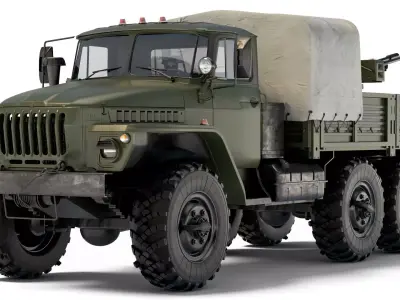 Ural 4320 ZU-23-2 1998 3D model