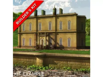 English Manor Country House Low-poly 3D model