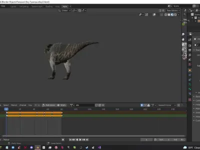 Textured Parasaur also known as parasaurolophus Low-poly 3D model