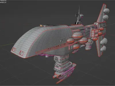 Rebel Assault Frigate Mk1 - Star Wars Legends Low-poly 3D model