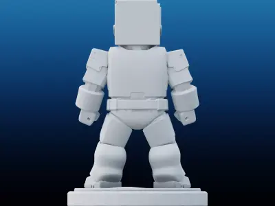Block-Man Space Marine Stylized Armored Mini Figure PM-176 3D print model