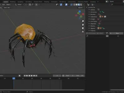Terrifying spider for horror Free low-poly 3D model