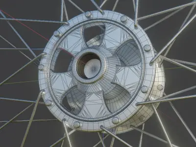Wheelchair Wheel with Procedural PBR Material Setup 3D model