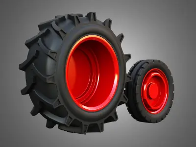 475 DI XP Plus Tractor Wheels and Tires -3d Print File Available 3D model