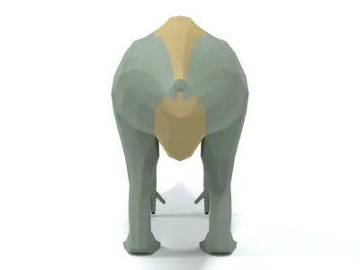 Low Poly Cartoon Iguanodon Dinosaur Low-poly 3D model