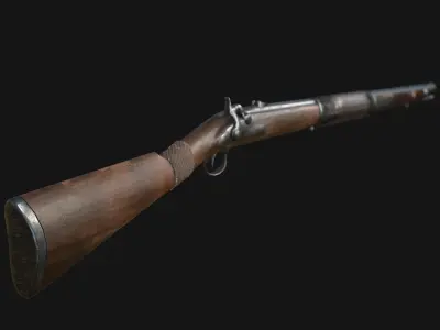 Gun Rifle Low Poly Game Ready Low-poly 3D model