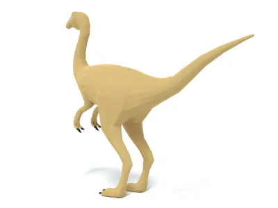 Low Poly Cartoon Gallimimus Dinosaur Low-poly 3D model