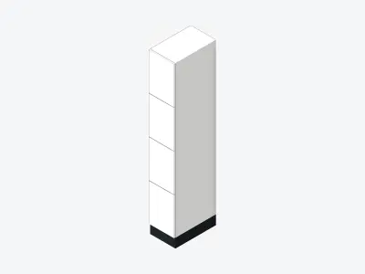 Locker - Laminate - Integral - Classic - 4 Door Low-poly 3D model