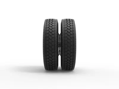 Rear custom wheel of semi truck Version 5 Scale 1 to 25 3D print model