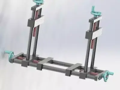 Symmetry trimming biaxial mechanical structure 3D model