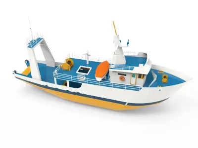 Fishing Trawl Ship 3D model