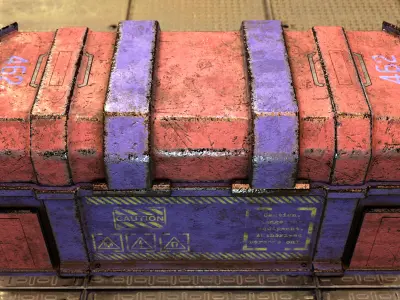 Sci-Fi Chest With Magnezone Weapon Low-poly 3D model