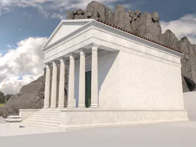 Roman temple Low-poly 3D model