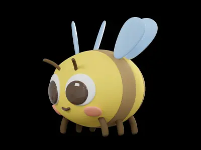 Character Cartoon bee 3D model