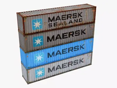 Cargo Shipping Container 3D model Low-poly 3D model