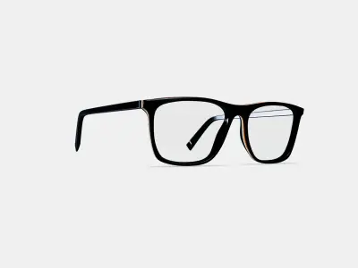 Fletcher Eyeglasses in Black Matte Eclipse 3D model