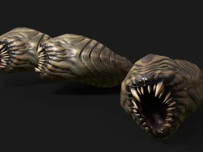 Fat Worm Low-poly 3D model