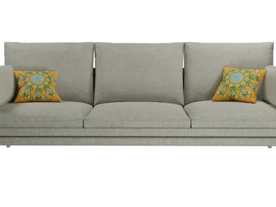 Modern Couch Set - Couch Armchair Two-Seater Ottoman 3D model