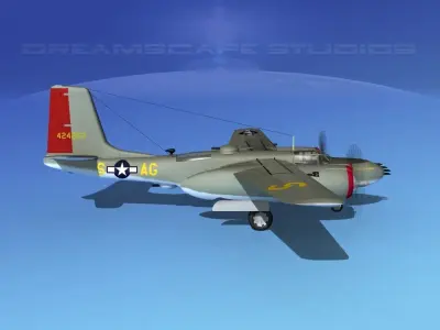 Douglas A-26B Invader V06 USAAF 3D model