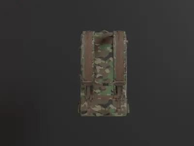 Military Backpack Low-poly 3D model