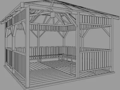 Public Furniture Low-poly 3D model