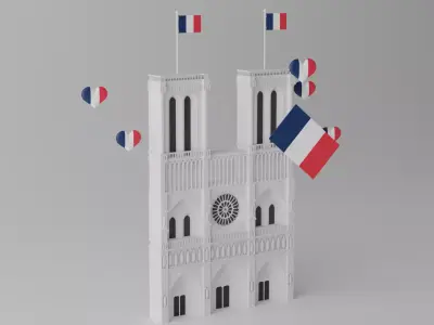 Notre Dame de Paris France Landmark 3D model