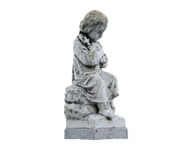 Child Funeral Sculpture Monument Low-poly 3D model