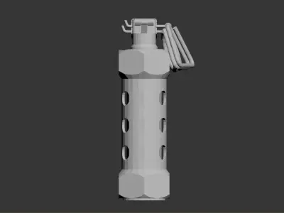 3D model of a cylindrical object that resembles a grenade Low-poly 3D model