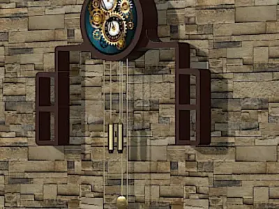 Grandmother Wall Clock - High Poly Free 3D model