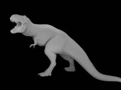 Rigged T-Rex Detailed Base Mesh Clean Retopology 3D model