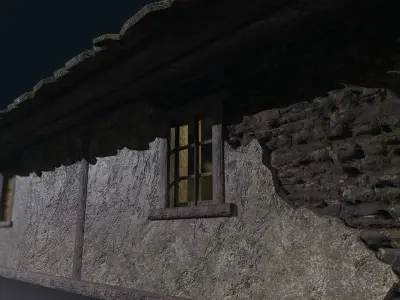 Realistic Medieval House Low-poly 3D model