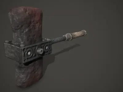 stone hammer Free low-poly 3D model