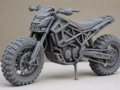 Futuristic Monster Bike STL File for 3D Printed Motorcycle Model 3D print model