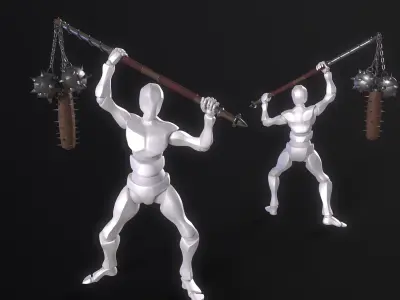 Long-shaft Flail - An April Fools Weapon Free low-poly 3D model