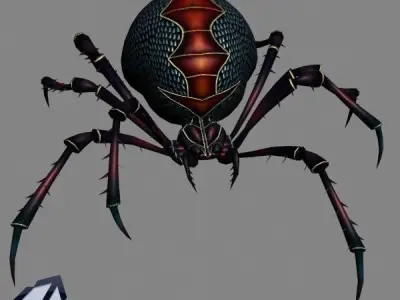 Animated Spider Low-poly 3D model