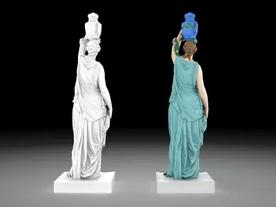 Nymph statue collection Low-poly 3D model