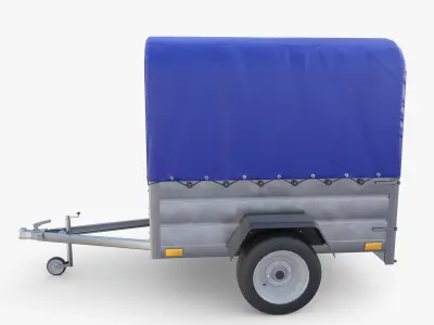 Cargo Trailer v4 Low-poly 3D model