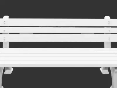 Wooden Park Bench for 3D print Low-poly 3D model