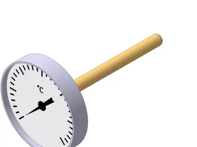 Thermometer d80 mm in a sleeve L100 mm 3D model