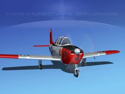 Beechcraft T-34 Mentor V16 USN 3D model