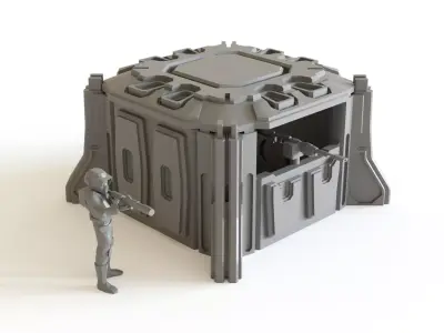 Sci fi Pillbox for tabletop scenery 3D print model