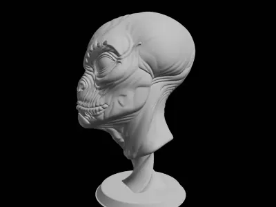 Reptilian Alien Head 3D Print Model Scaled Extraterrestrial S... 3D print model purchase