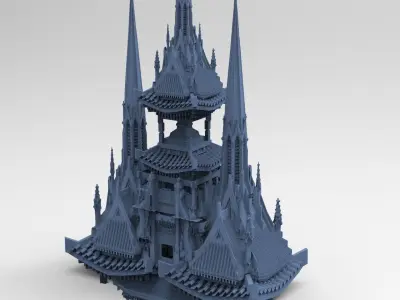 General Warlord Temple grand Tower 3D model