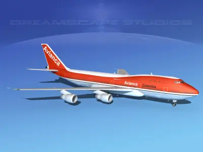 Boeing 747-100 Jumbo Jet Avianca 3D model