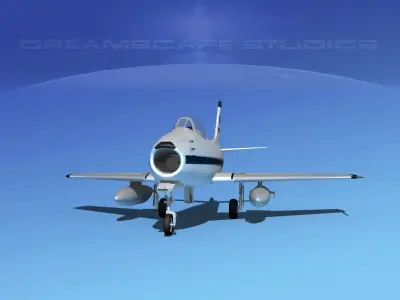North American F-86 Sabre Jet NASA 3D model